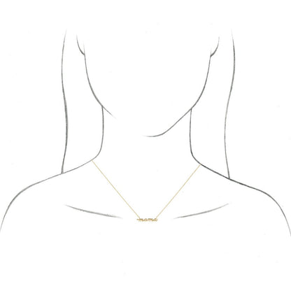 Petite Mama Script Necklace