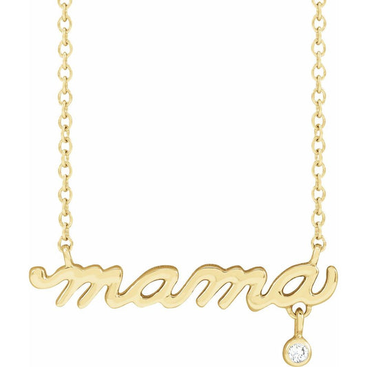 Natural Diamond Mama 18" Necklace