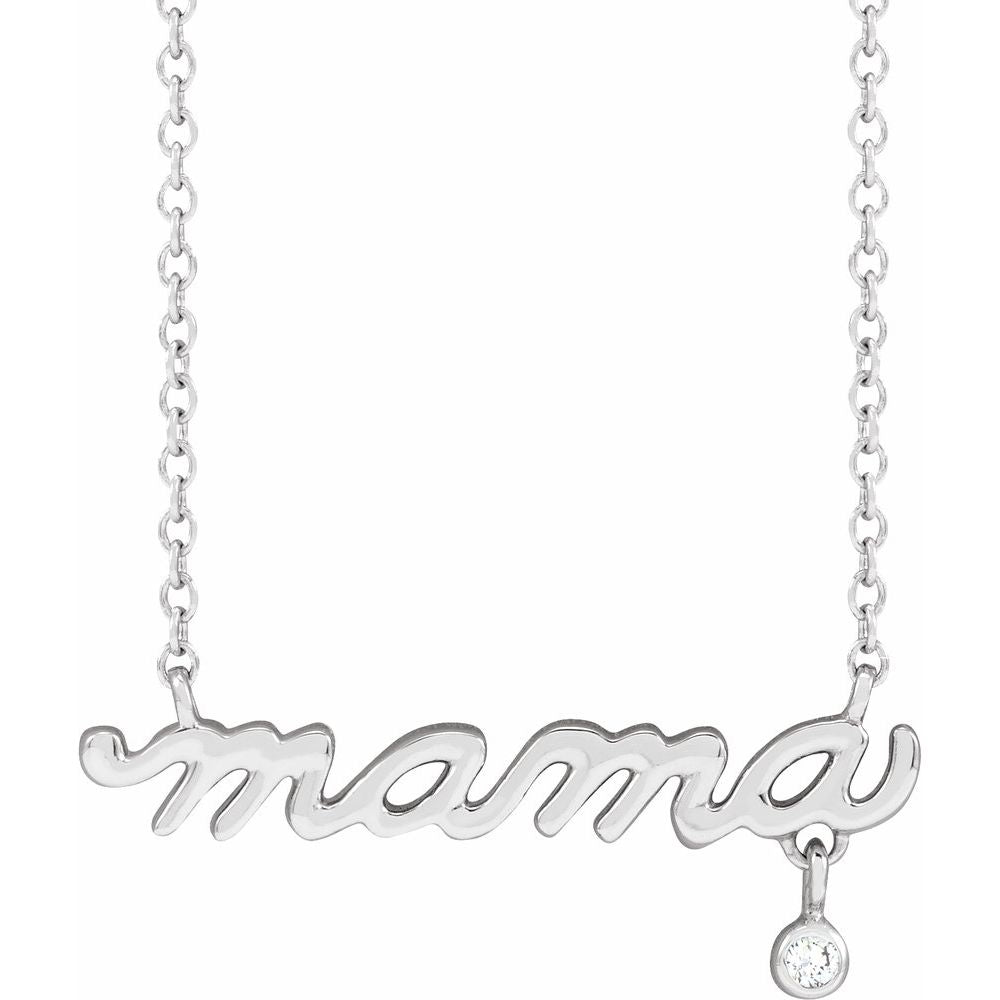 Natural Diamond Mama 18" Necklace