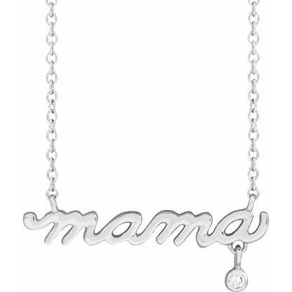 Natural Diamond Mama 18" Necklace