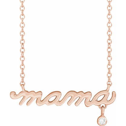 Natural Diamond Mama 18" Necklace