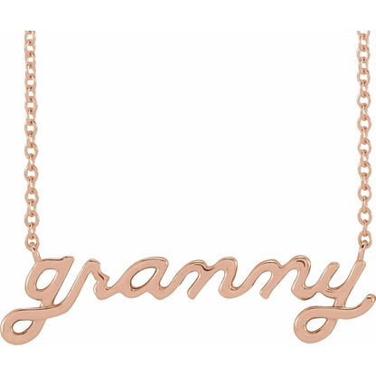 Lowercase Script Granny 18" Necklace