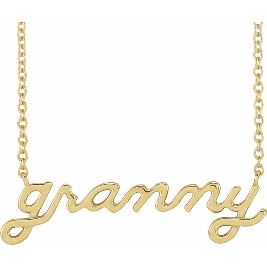 Lowercase Script Granny 18" Necklace