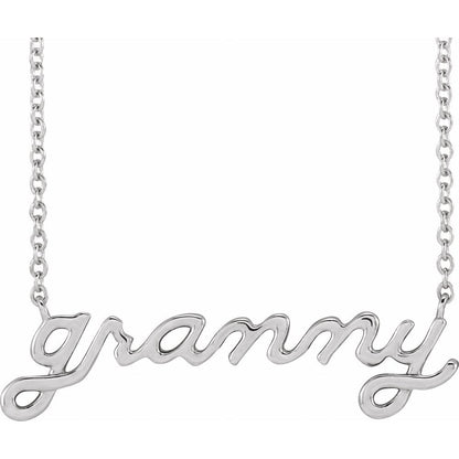Lowercase Script Granny 18" Necklace