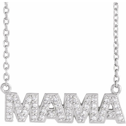 Natural Diamond "Mama" Necklace