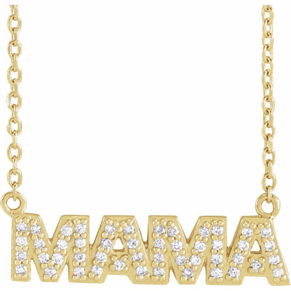 Natural Diamond "Mama" Necklace