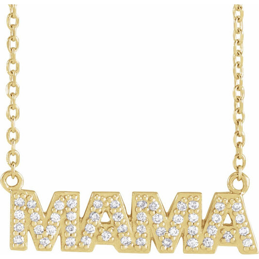 Natural Diamond "Mama" Necklace