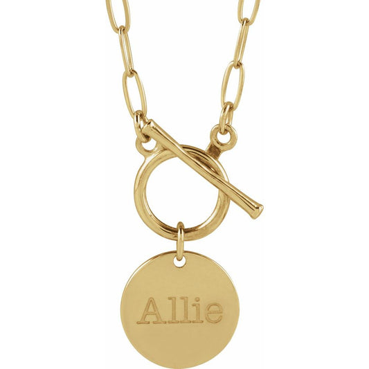 Engravable Toggle 18" Necklace