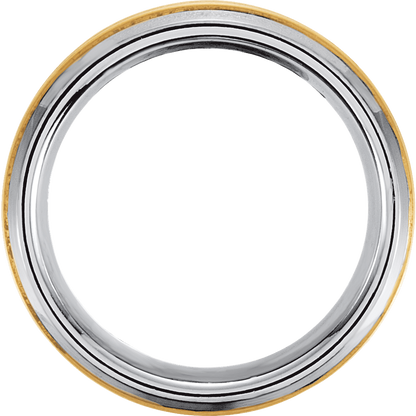 Solar Edge – Tungsten & 10K Yellow Gold Inlay Band