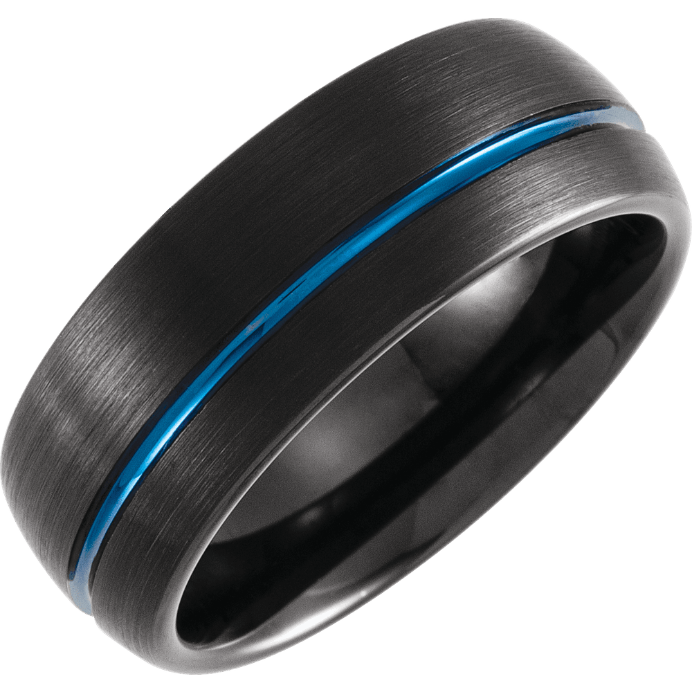 The Midnight Current – Black & Blue Grooved Tungsten Band
