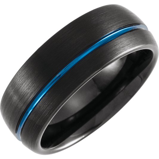 The Midnight Current – Black & Blue Grooved Tungsten Band