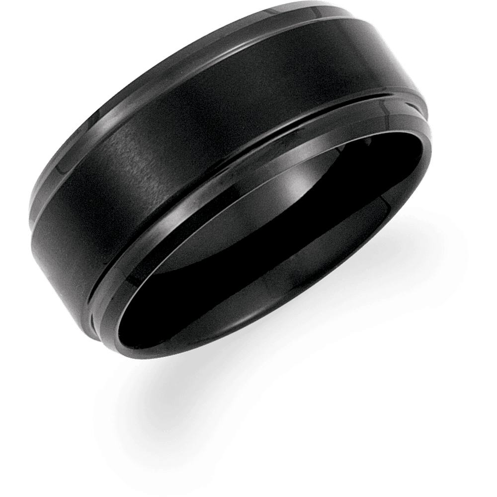 Midnight Armor – Beveled Tungsten Ring