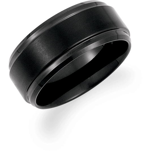Midnight Armor – Beveled Tungsten Ring